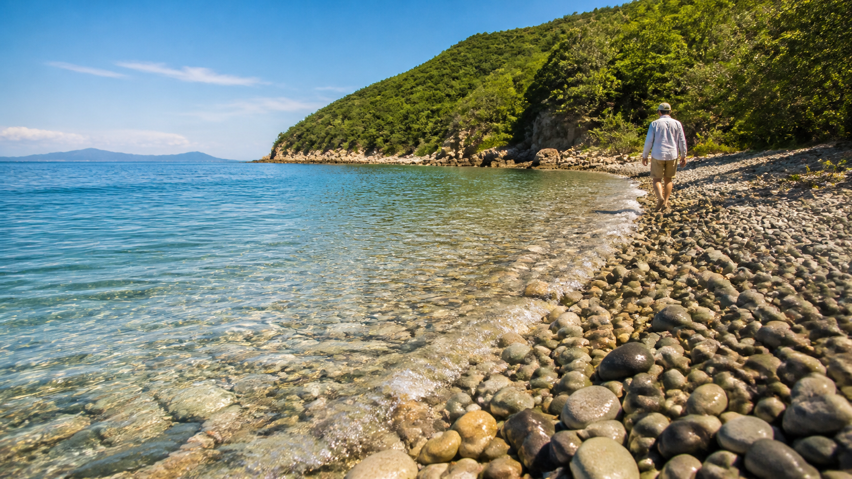 Bờ sỏi trong veo trên đảo Hòn Miễu Nha Trang